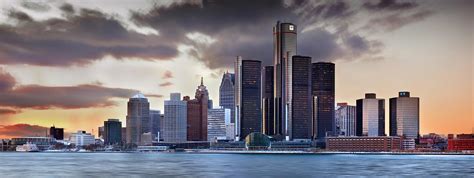 Detroit Skyline Panorama | Large Format Photograph