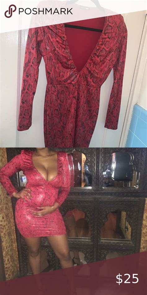 Red Snakeskin Dress Snake Skin Dress Fashion Nova Dress Fashion