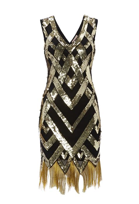 Black Gold Vintage Inspired 1920s Vibe Flapper Great Gatsby Beaded