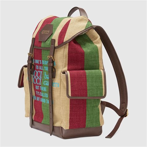 Gucci 100 Backpack In Baiadera Stripe Canvas Gucci Ie