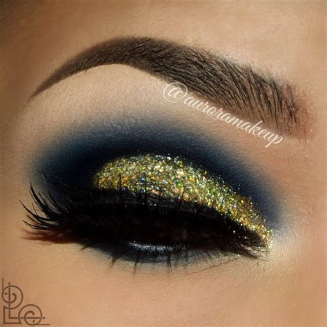 Golden Glitter In Blue By Maquillateconaurora G Dramatic Makeup Gold