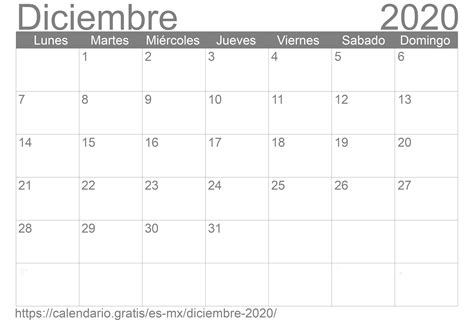 Calendario Diciembre 2020 De México En Español ☑️ Calendariogratis