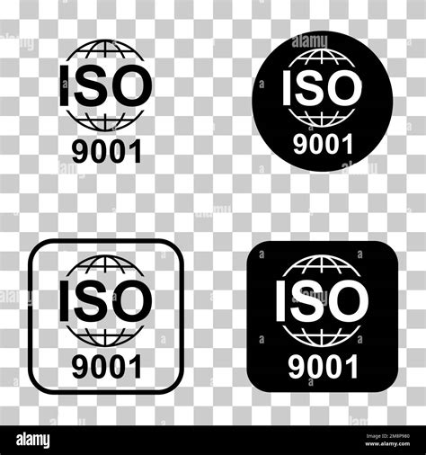 Set Of Iso 9001 Icon Standard Quality Symbol Vector Button Sign