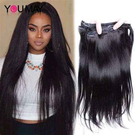 7a remy virgin indian hair straight clip in extensions 120g clip in indian hair extensions black
