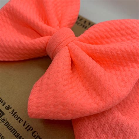 Solid Color Neon Coral Stretchy Fabric Headband Wrap Large Etsy
