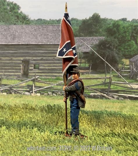 Confederate Army Of Northern Virginia Flag At Rest Single Figure