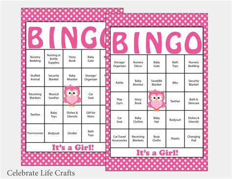 Baby bingo is a great way to make opening baby shower gifts fun for everyone. 100 Owl Baby Shower Bingo Cards 100 Prefilled Bingo Cards