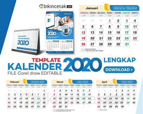 Download Gratis Template Kalender 2021 Lengkap Free