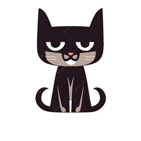 Premium Vector Cute Cartoon Black Cat Illustration