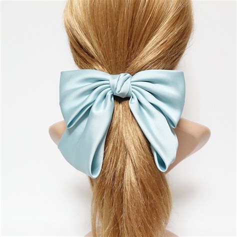 silk satin big k bow barrette glossy satin women hair etsy in 2021 hair accessories for