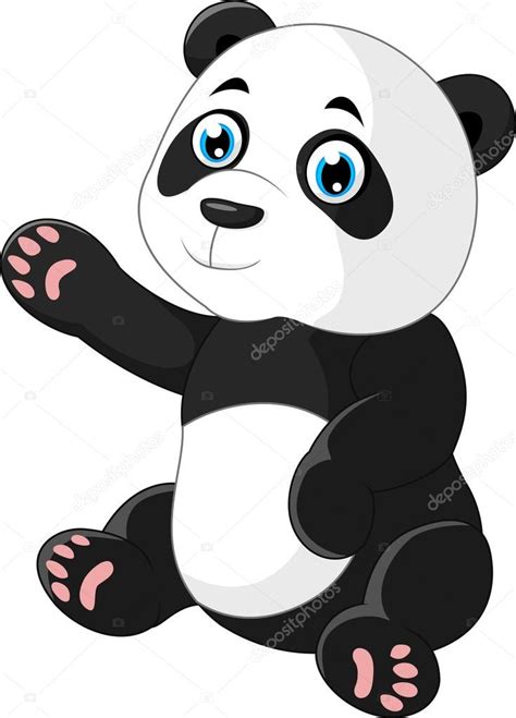 Cartoon panda waving | Cartoon panda waving hand — Stock Vector © dreamcreation01 #123558454