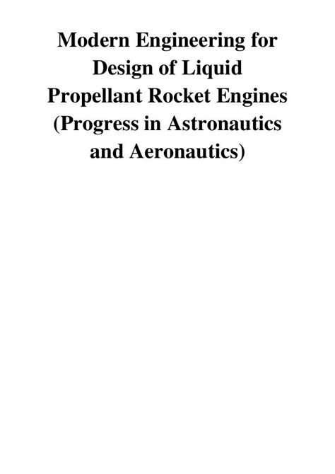 1992 Modern Engineering For Design Of Liquid Propellant Rocket
