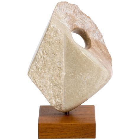 Marble Abstract Sculpture On Wooden Base For Sale At 1stdibs