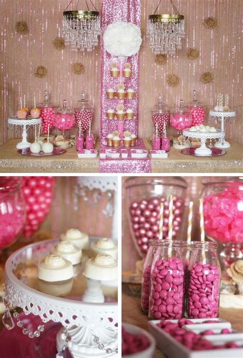 Trend Alert: Rustic Glam Pink & Gold Dessert Table Sweet 16 Parties