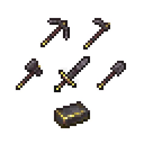 My Custom Gold Accented Texture For The Netherite Tools And Ingot R