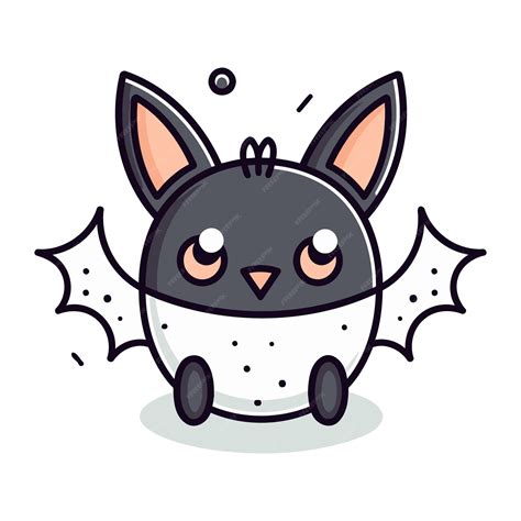 Premium Vector Cute Kawaii Bat Character Vector Illustration Of A Bat