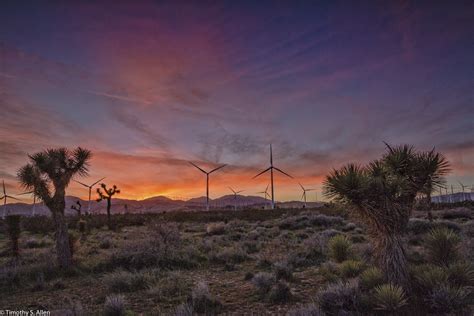 A Mojave Sunset Among The Wind Turbines Photographs By