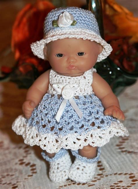 Pdf Pattern Crochet 5 Inch Ltl Berenguer Baby Doll Dress Hat Etsy Uk