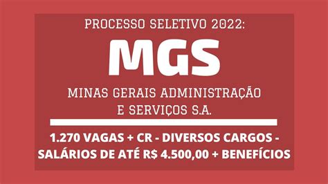 Processo Seletivo Edital 05 2022 Mgs Vagas Para Belo Horizonte E Região Metropolitana Youtube