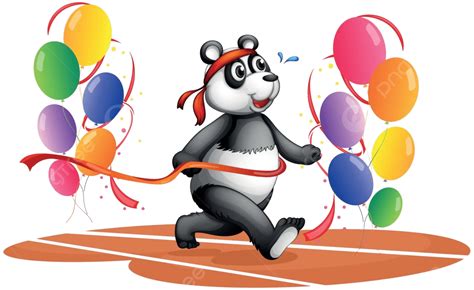 一隻帶著彩色氣球奔跑的熊貓跑五彩紙屑矢量圖 向量 跑 五彩紙屑 向量向量圖案素材免費下載，png，eps和ai素材下載 Pngtree