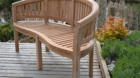 Banana Bench Solid Teak Curved Outdoor Bench 3 Seater Engraved Benches
