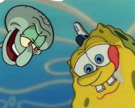 Meme Generator Spongebob And Squidward Looking Down At Pizza Newfa