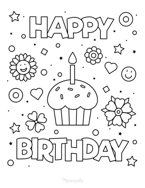 Free Easy To Print Happy Birthday Coloring Pages Happy Coloringrocks