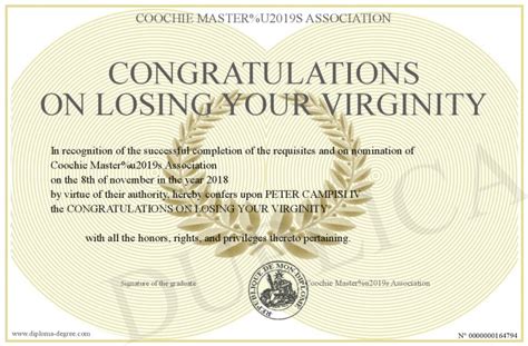 Congratulations On Losing Your Virginity