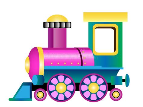 Karikatur Toy Train Engine Vektor Abbildung Illustration Von