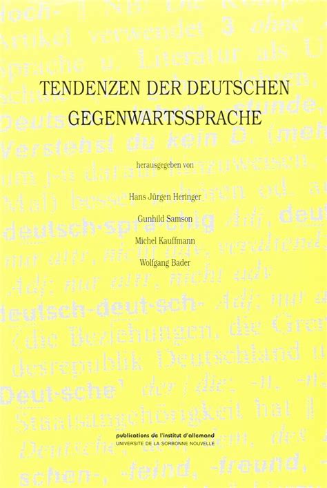 Buy Tendenzen Der Deutschen Gegenwartssprache Book Online At