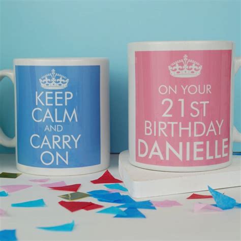 keep calm and carry on on your birthday mug by tailored chocolates and ts