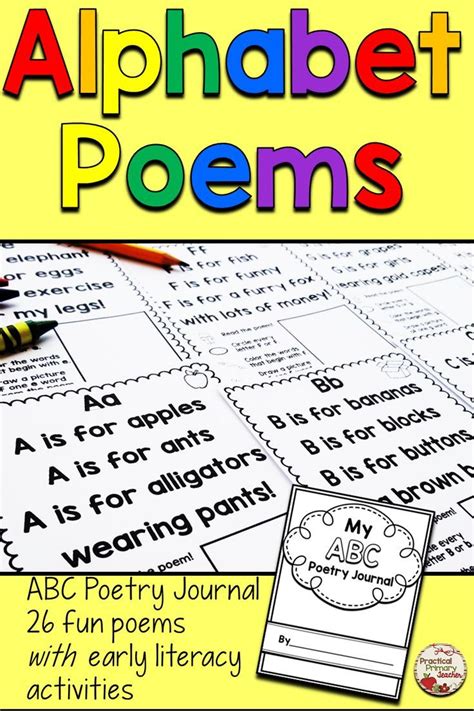 Alphabet Poems Journal Funny Rhythmic Poems For Each Letter Of The