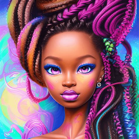Intricately Rendered Dark Brown Skin Goddess Barbie · Creative Fabrica