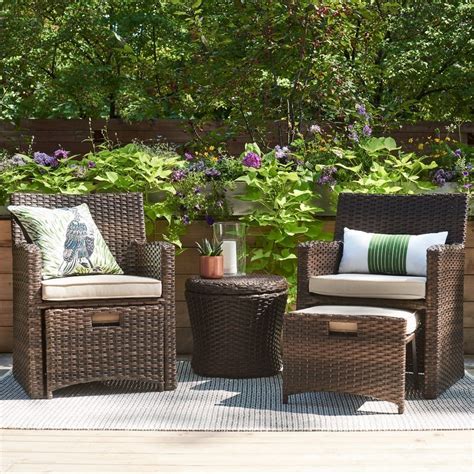Halsted 5pc All Weather Wicker Outdoor Patio Chat Set Red Threshold