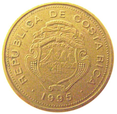 The symbol for crc can be written c. 10 Colones - Costa Rica - Numista