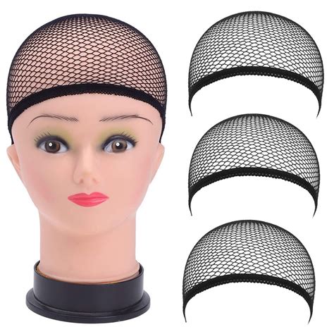 Menow Hairnets 3 Pc Wig Caps Elastic Stocking Wig Liner Cap Nylon