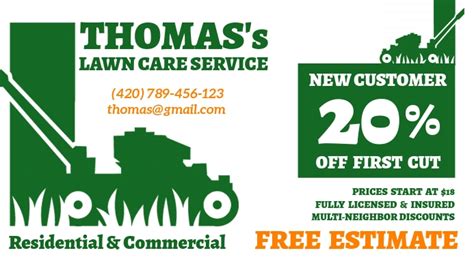 Lawn Service Business Card Template Postermywall