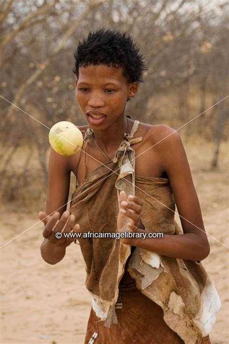 Photos And Pictures Of Naro Bushman San Woman Playing A Ball Game With A Wild Melon Central