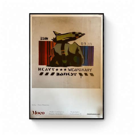 Official Poster Banksy Heavy Weaponary Banksy Laugh Now Mocomuseu Lynart Store