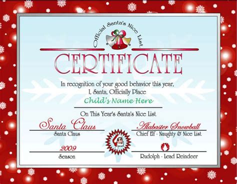 Printable Letter From Santa And Nice List Certificate Other Files