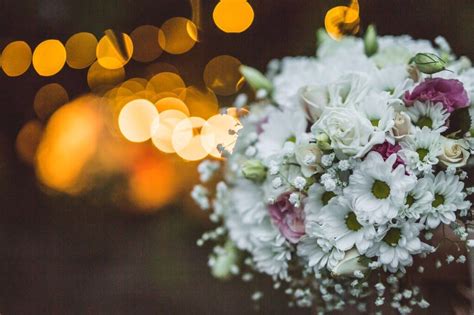 White Chrysanthemums Pink Lisianthus And Babys Breath Wedding Bouquet