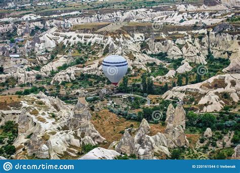 Hot Air Balloon Over Cappadocia Stock Photo Image Of Flight Balloon