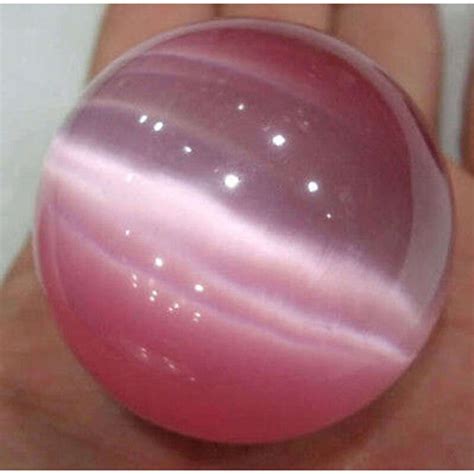 40mm Pink Mexican Opal Sphere Crystal Ball Gemstone Stand In