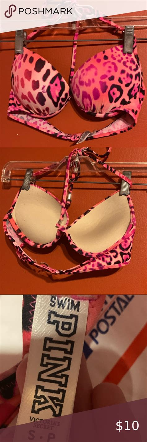 Pink Pink Push Up Cheetah Print Bikini Top Cheetah Print Bikini