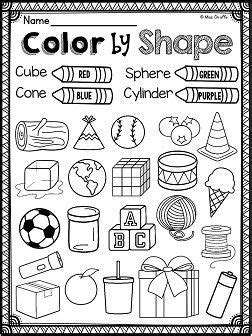I love to put the shape coloring pages in sheet protectors. First Grade Math Unit 17 Geometry 2D Shapes and 3D Shapes ...