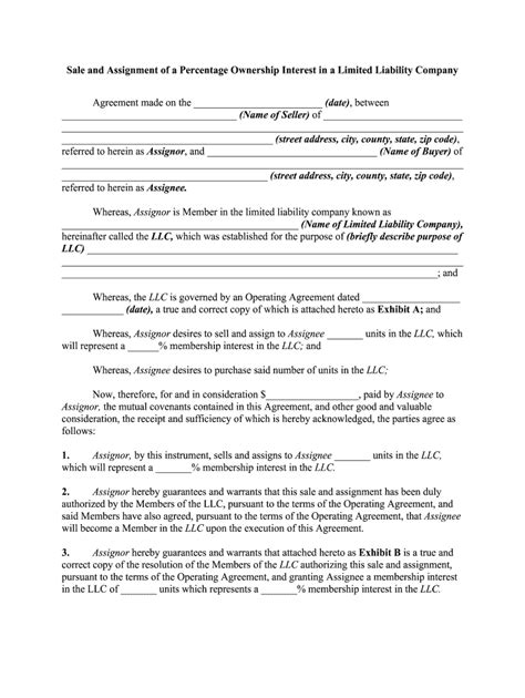 Percentage Ownership Form Fill Out And Sign Printable Pdf Template