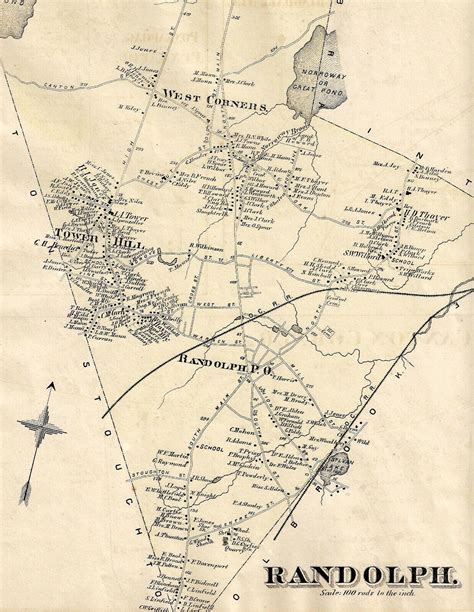 Randolph Ma Vintage 1876 Map Not A Reprint Ebay