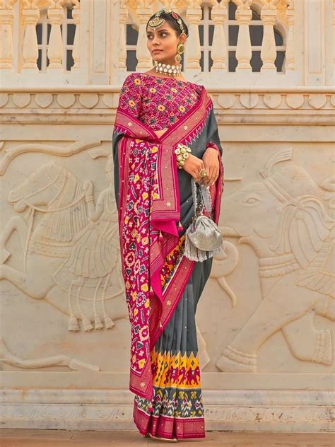 Banarasi Silk Patola Wedding Wear Paithani Saree 6 M With Blouse