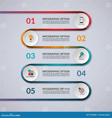 Infographic Banner With 5 Options Steps Parts Stock Vector