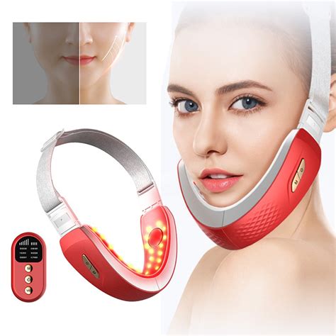 Microcurrent V Face Shape Face Lifting Ems Facial Slimming Massager Double Chin Remover Led